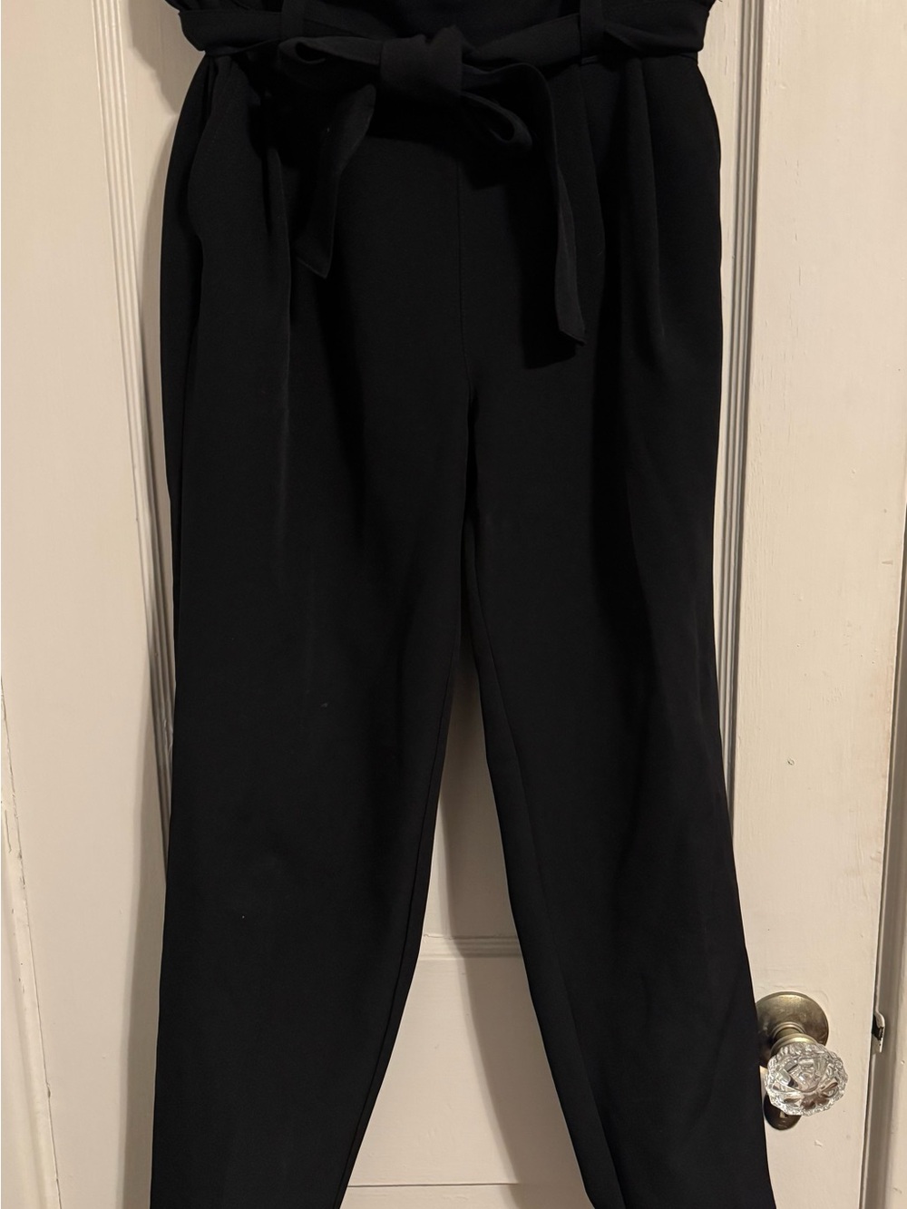 LOFT Black Paperbag Waist Trousers with Tie